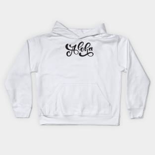 Hawaii / Aloha lettering / Black Kids Hoodie